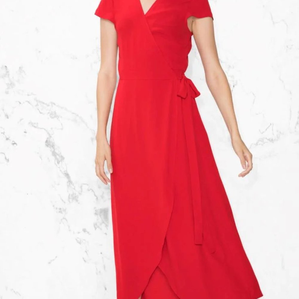 & Other Stories Red Wrap Dress
